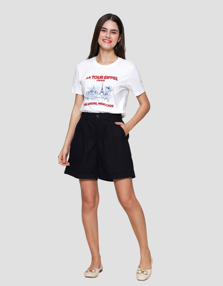 Nevada Basic Pleats Celana Pendek Wanita