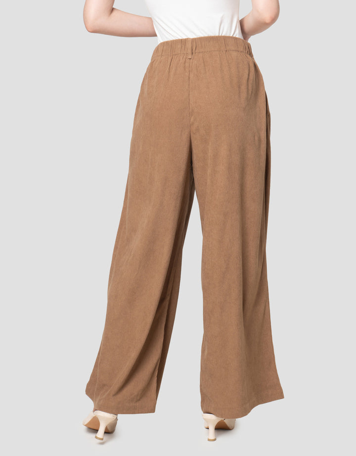 Nevada Wide Leg Corduroy Celana Panjang Wanita