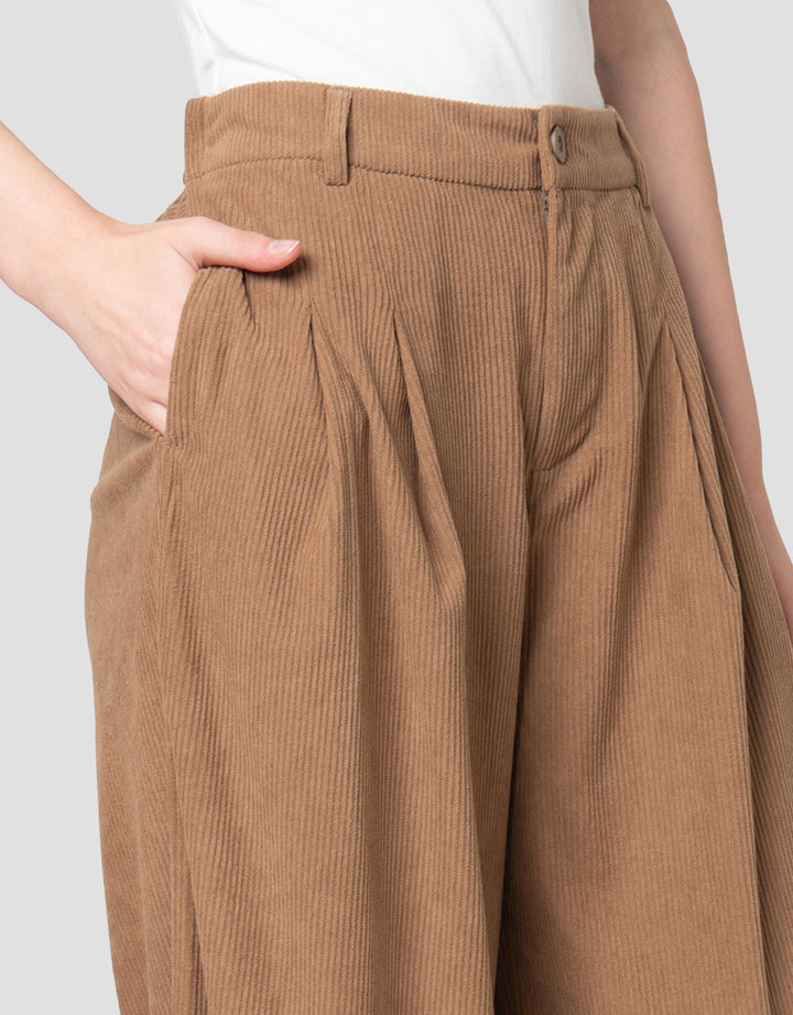 Nevada Wide Leg Corduroy Celana Panjang Wanita