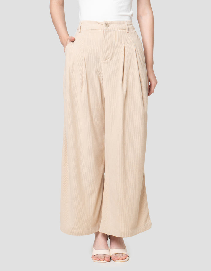 Nevada Wide Leg Corduroy Celana Panjang Wanita