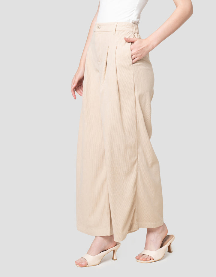 Nevada Wide Leg Corduroy Celana Panjang Wanita