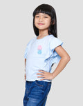 Little M Double Sleeve 2 Bunga Crochet Kaos Anak Perempuan
