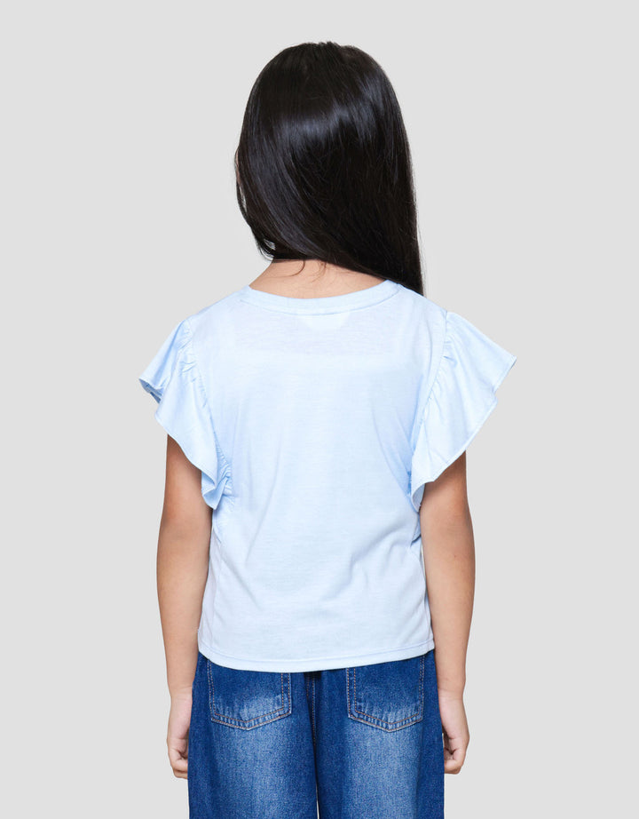 Little M Double Sleeve 2 Bunga Crochet Kaos Anak Perempuan