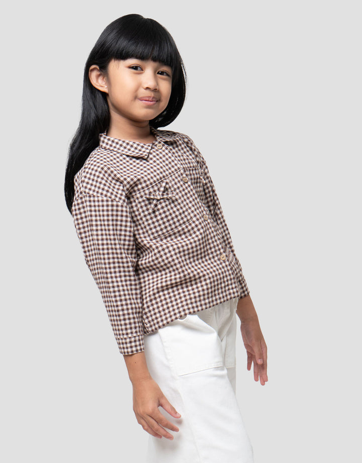 Little M W/ Pocket Kemeja Anak Perempuan