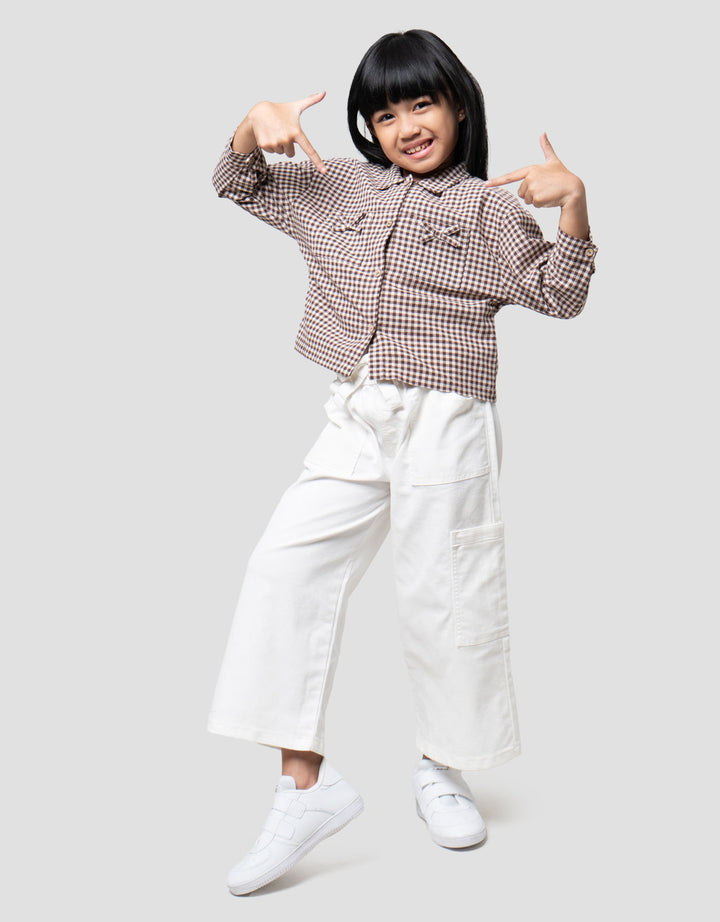 Little M W/ Pocket Kemeja Anak Perempuan