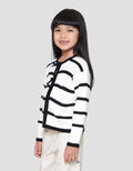 Little M Stripe Flat Knit Cardigan Anak Perempuan