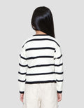 Little M Stripe Flat Knit Cardigan Anak Perempuan
