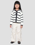 Little M Stripe Flat Knit Cardigan Anak Perempuan