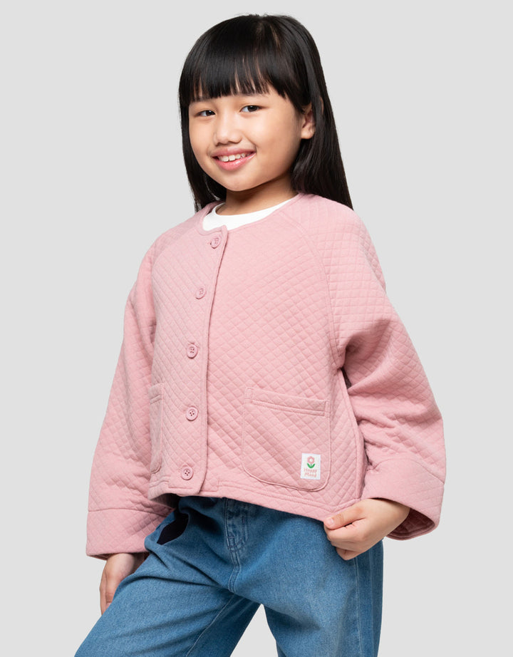 Little M Jacket Knit Diamond Anak Perempuan