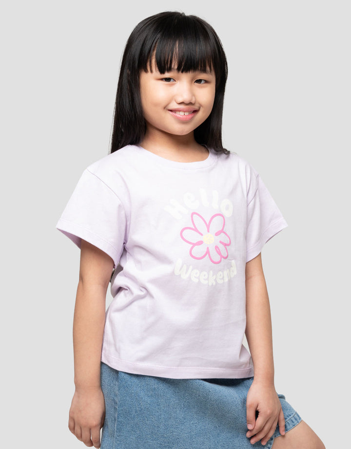 Little M Hello Weekend Kaos Anak Perempuan