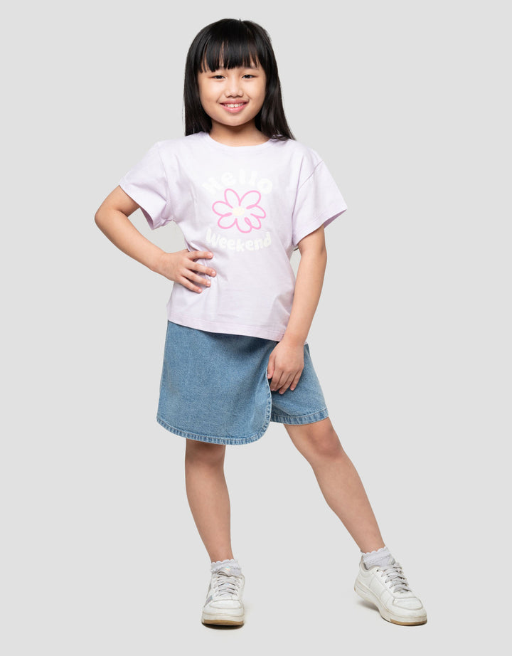 Little M Hello Weekend Kaos Anak Perempuan