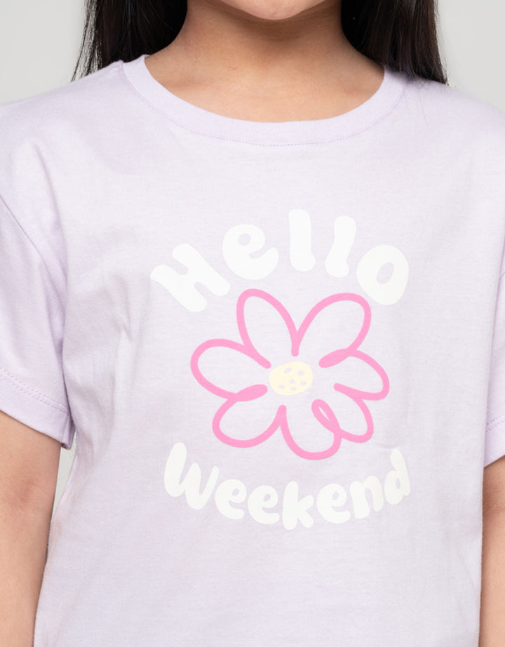 Little M Hello Weekend Kaos Anak Perempuan