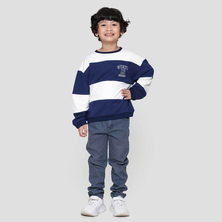 Little M Komb Wafel Sweater Oversize Anak Laki-laki