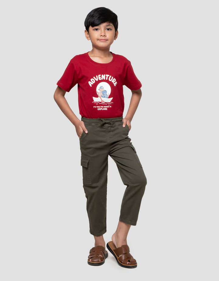 Little M Strech Baggy Kantong Celana Panjang Anak Laki-laki