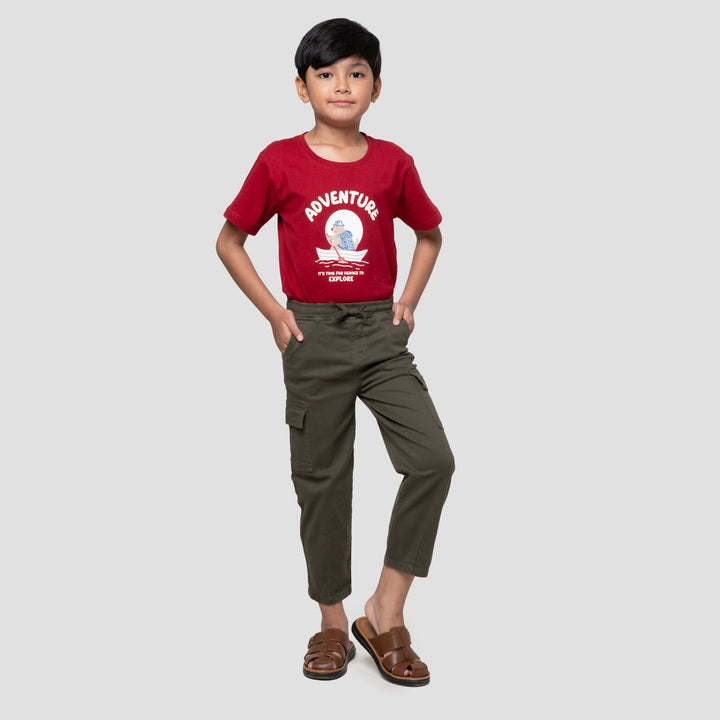 Little M Strech Baggy Kantong Celana Panjang Anak Laki-laki