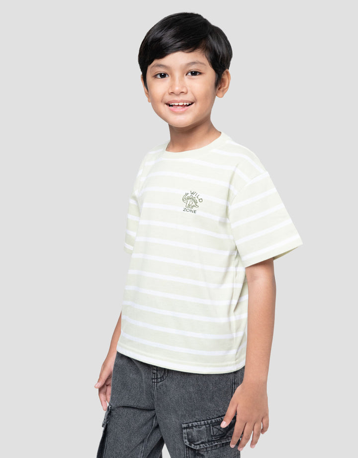 Little M Yarn Dyed Slr Sedang Kaos Oversize Anak Laki-laki