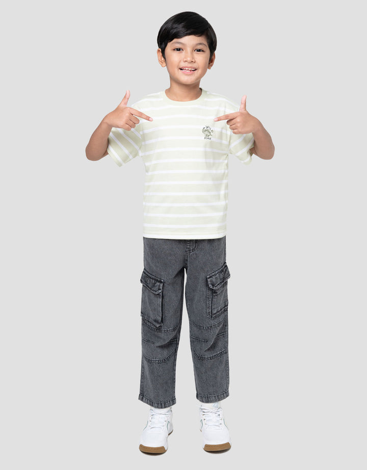 Little M Yarn Dyed Slr Sedang Kaos Oversize Anak Laki-laki