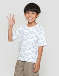 Little M Print Shark Kaos Oversize Anak Laki-laki