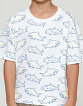 Little M Print Shark Kaos Oversize Anak Laki-laki