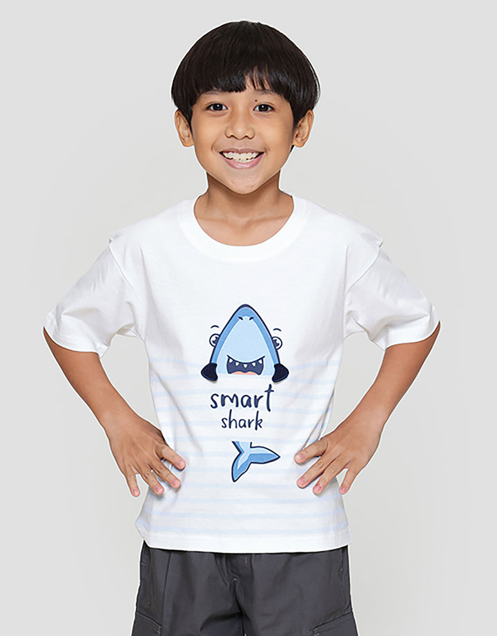 Little M Komb Slr Smart Shark Kaos Oversize Anak Laki-laki