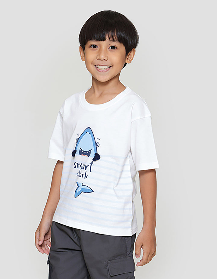 Little M Komb Slr Smart Shark Kaos Oversize Anak Laki-laki