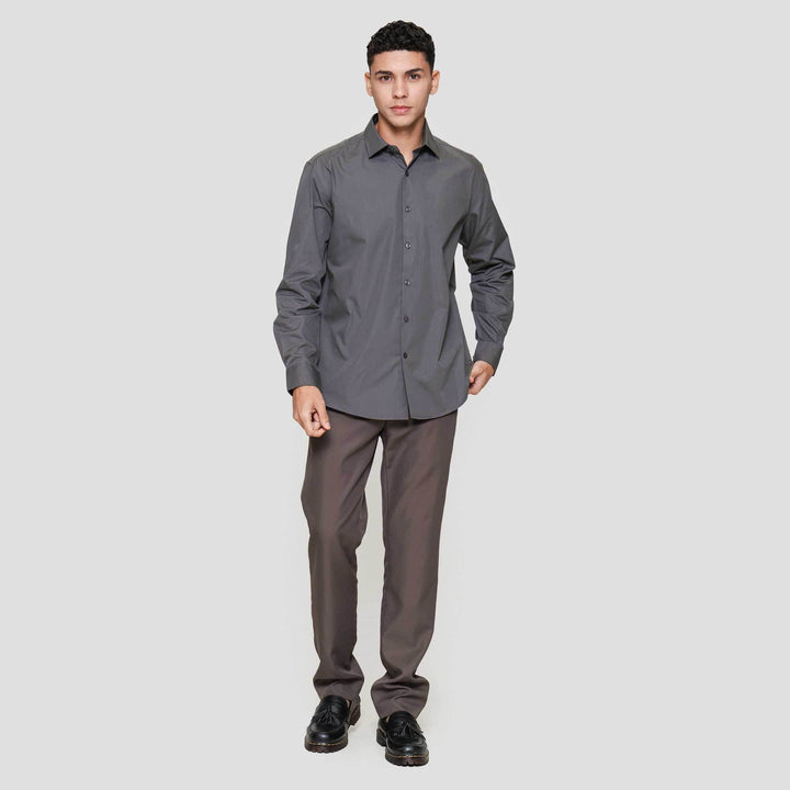 COLE BASIC SOLID SLIM KEMEJA LENGAN PANJANG PRIA