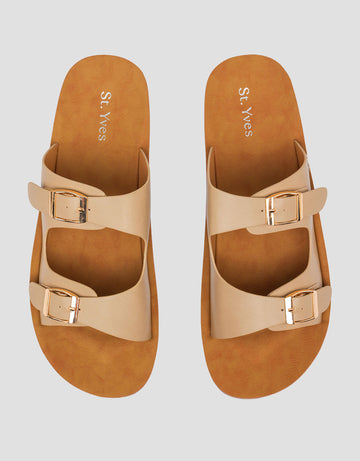 ST. YVES SANDAL SLIPPER DOUBLE BUCKLE FQ10 WANITA