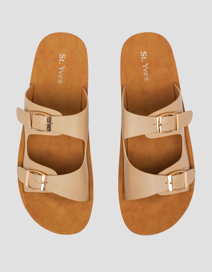 ST. YVES SANDAL SLIPPER DOUBLE BUCKLE FQ10 WANITA