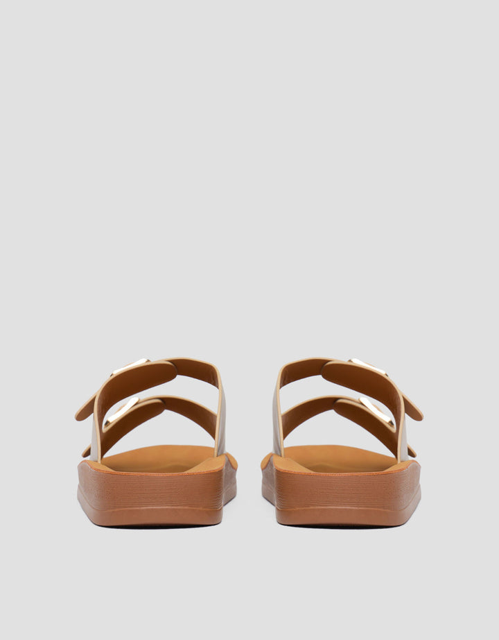 St. Yves Double Buckle Sandal Slipper Fq10 Wanita