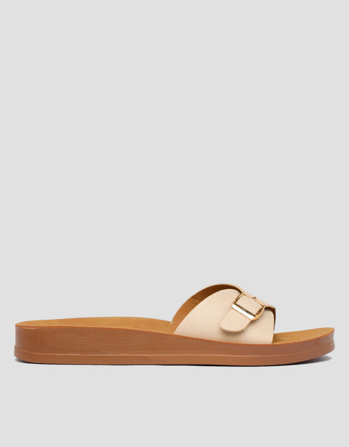 St. Yves Buckle Sandal Slipper  Fq11 Wanita