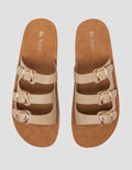 ST. YVES SANDAL SLIPPER TRIPLE STRAP BUCKLE FQ15 WANITA