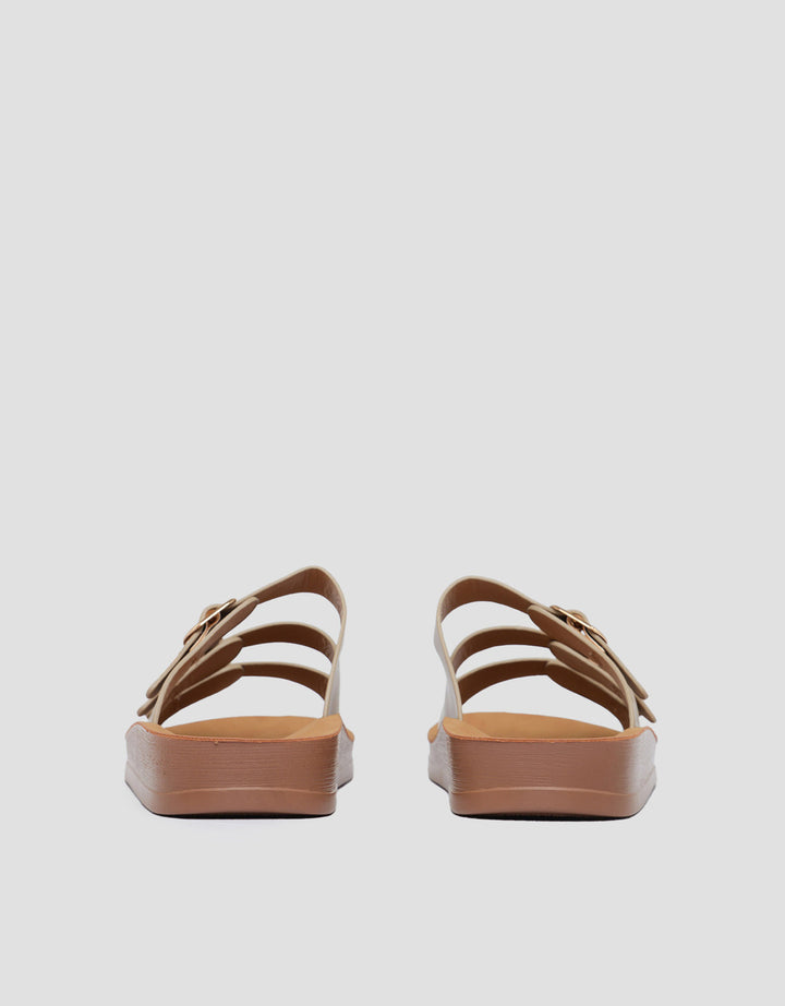 ST. YVES SANDAL SLIPPER TRIPLE STRAP BUCKLE FQ15 WANITA