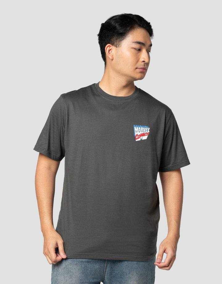 Marvel Avengers Colorful Text Logo Kaos Pria