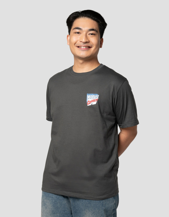 Marvel Avengers Colorful Text Logo Kaos Pria