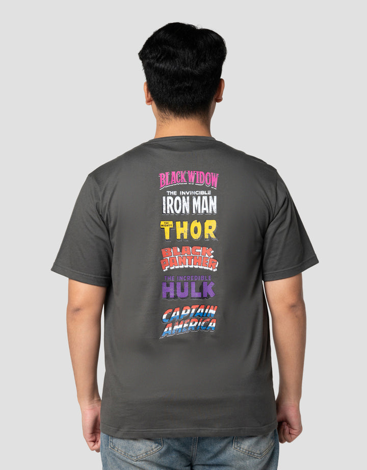 Marvel Avengers Colorful Text Logo Kaos Pria
