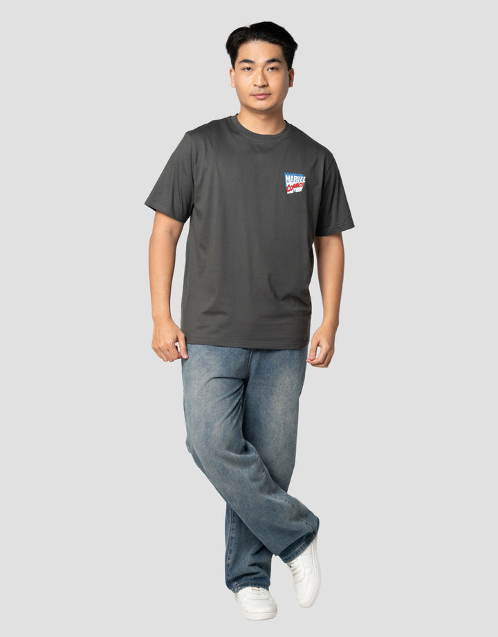 Marvel Avengers Colorful Text Logo Kaos Pria