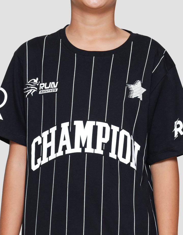 Nevada Full Print Stripes Champion Kaos Anak Laki-laki