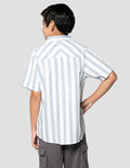 Nevada Full Print Stripes Round Neck Kemeja Anak Laki-laki