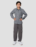 Nevada Checkered Corduroy Kemeja Anak Laki-laki