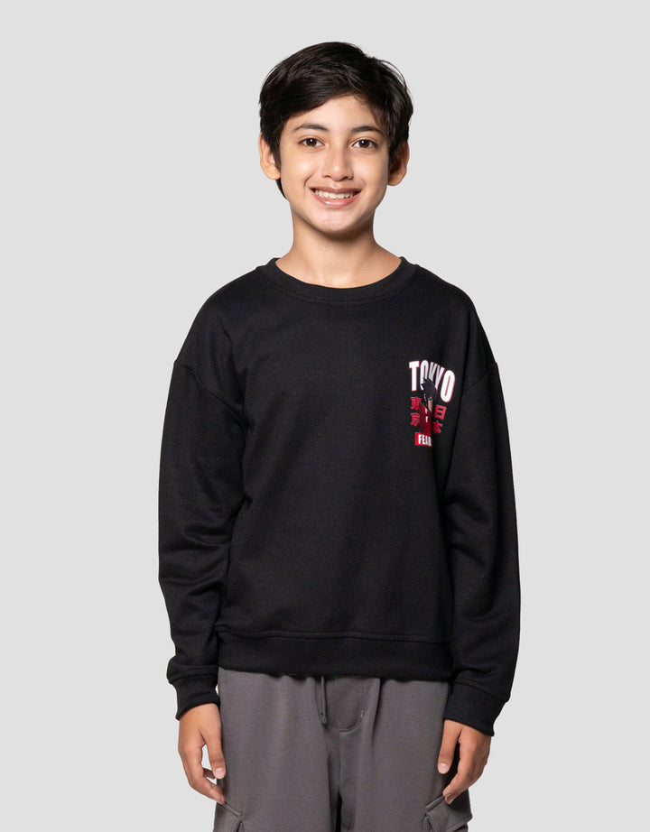 Nevada Basic Print Anime Tokyo Sweater Anak Laki-laki