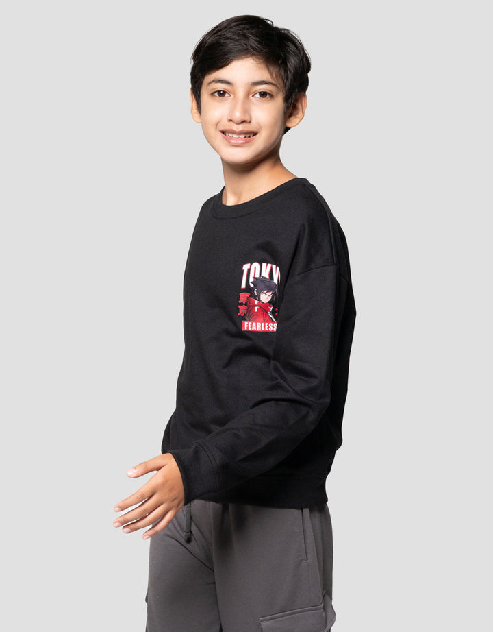 Nevada Basic Print Anime Tokyo Sweater Anak Laki-laki