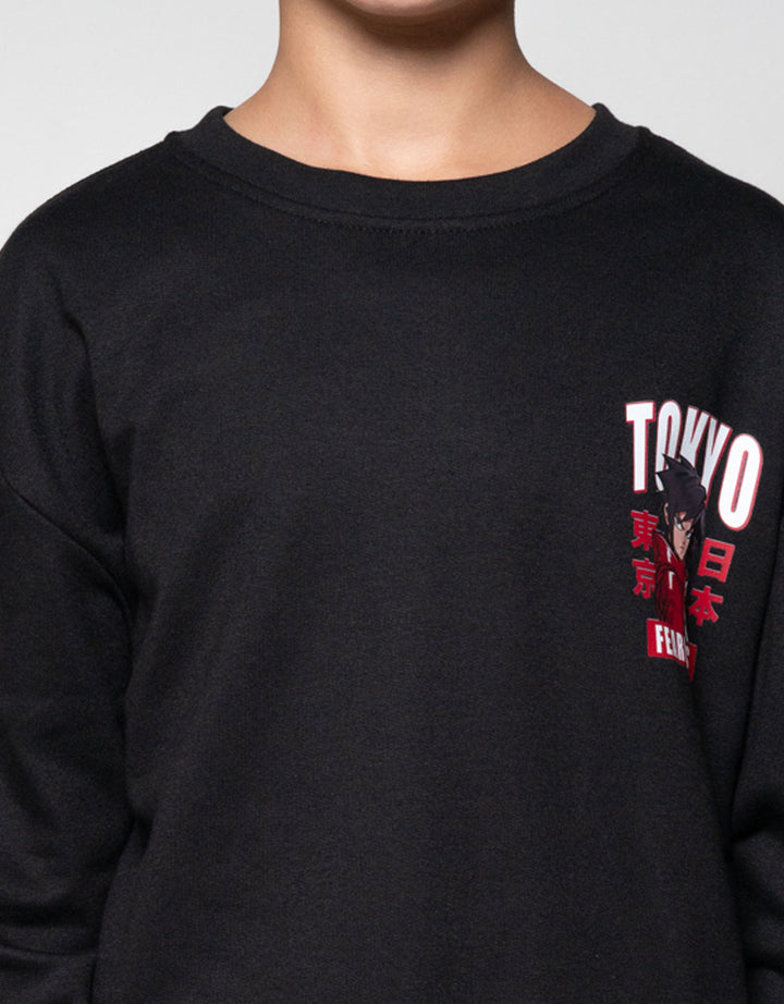 Nevada Basic Print Anime Tokyo Sweater Anak Laki-laki