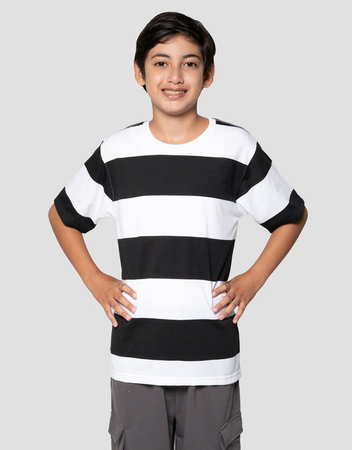 Nevada Yarndyed Medium Awning Stripe Kaos Anak Laki-laki