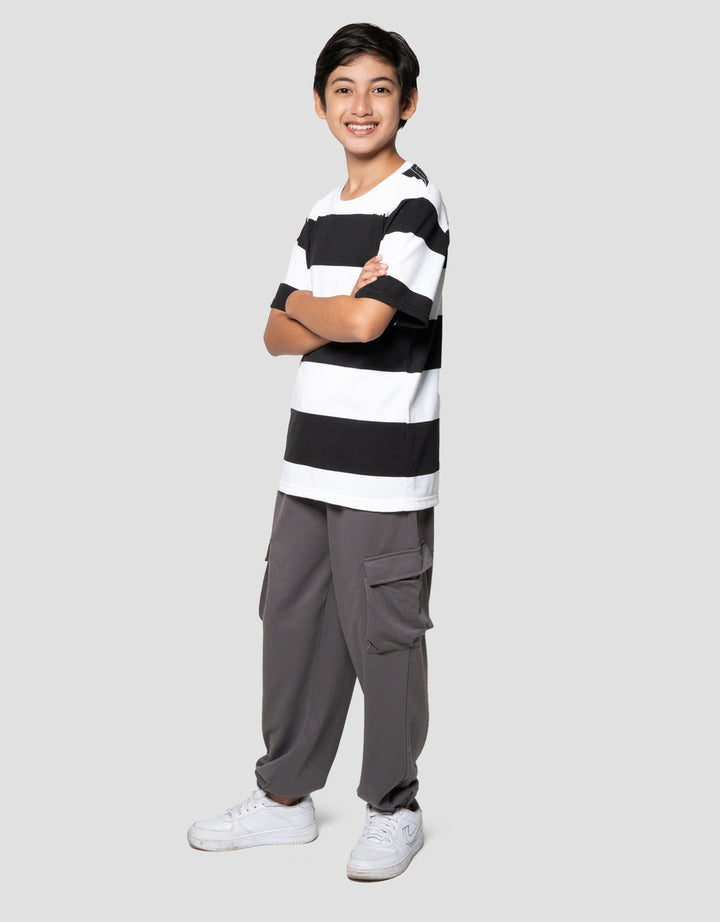 Nevada Yarndyed Medium Awning Stripe Kaos Anak Laki-laki