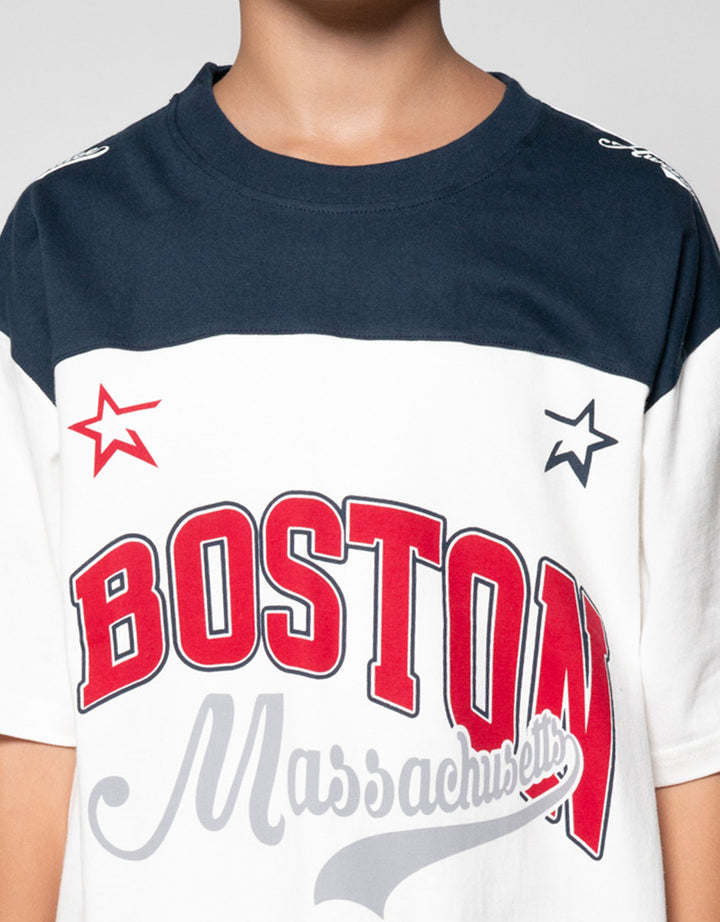 Nevada Print Boston Kaos Oversize Anak Laki-laki