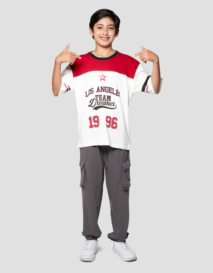 Nevada V Neck Print La Team Kaos Oversize Anak Laki-laki