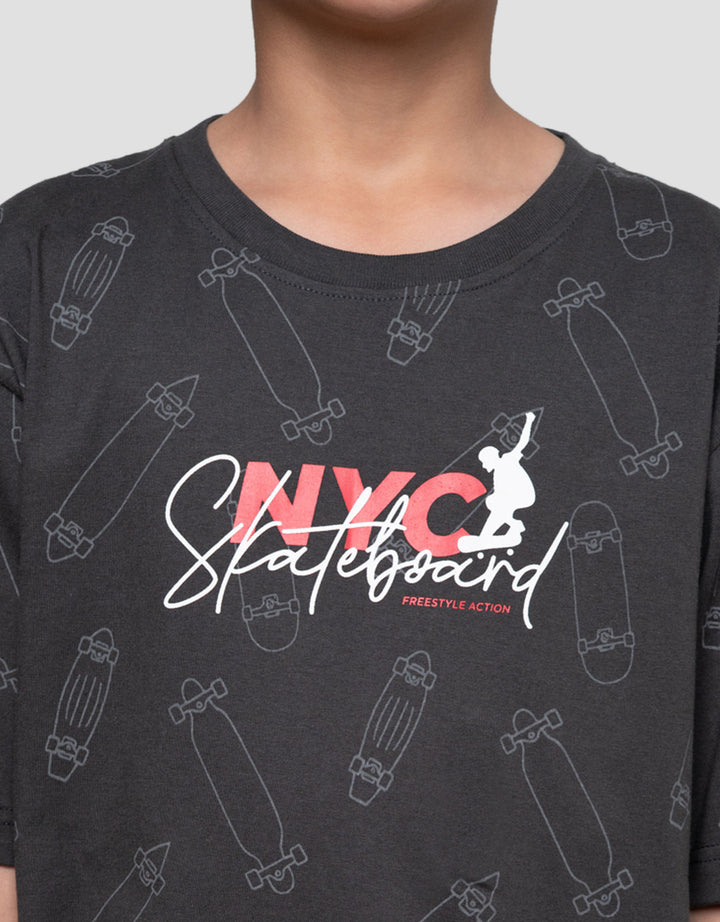 Nevada Full Print Skate Nyc Kaos Anak Laki-laki