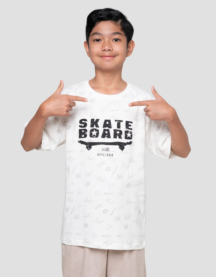 Nevada Full Print Skate Board Kaos Anak Laki-laki