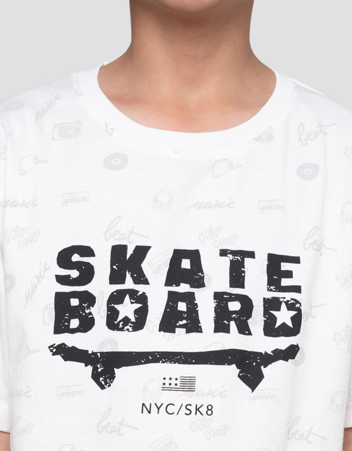 Nevada Full Print Skate Board Kaos Anak Laki-laki