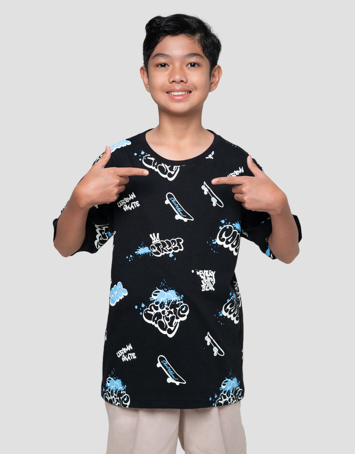 Nevada Medium Full Print Skate Kaos Anak Laki-laki